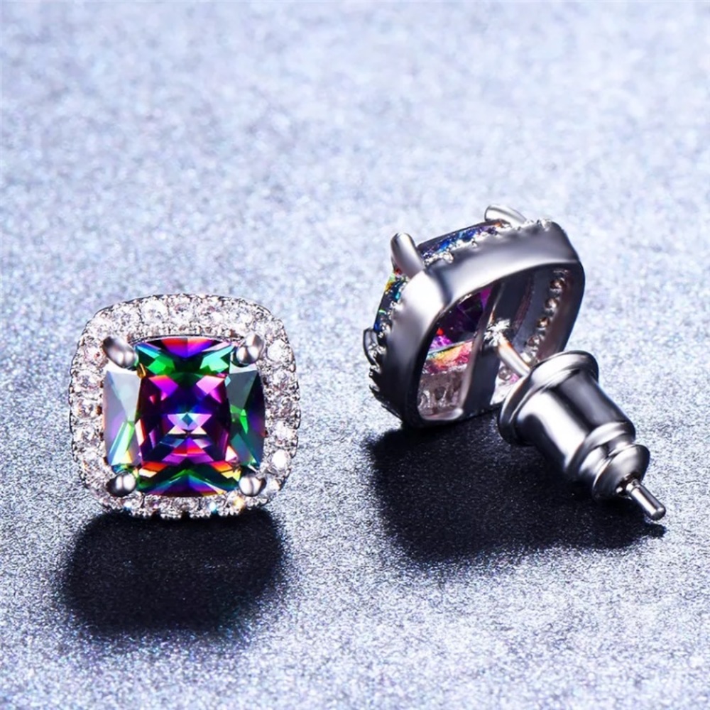 NWOT mystic topaz sterling silver earrings - Picture 8 of 8